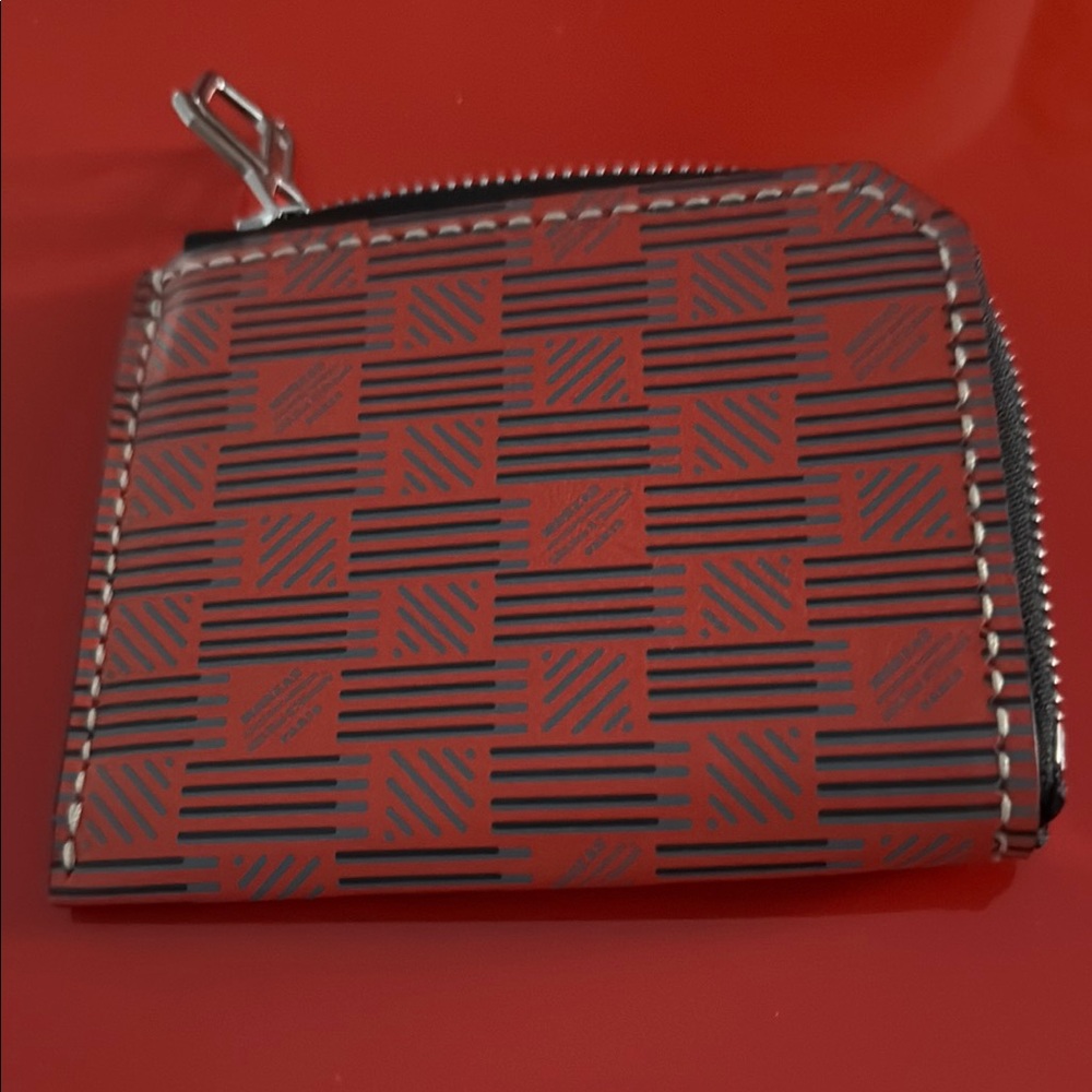 Moreau orange and Black Patterned Wallet